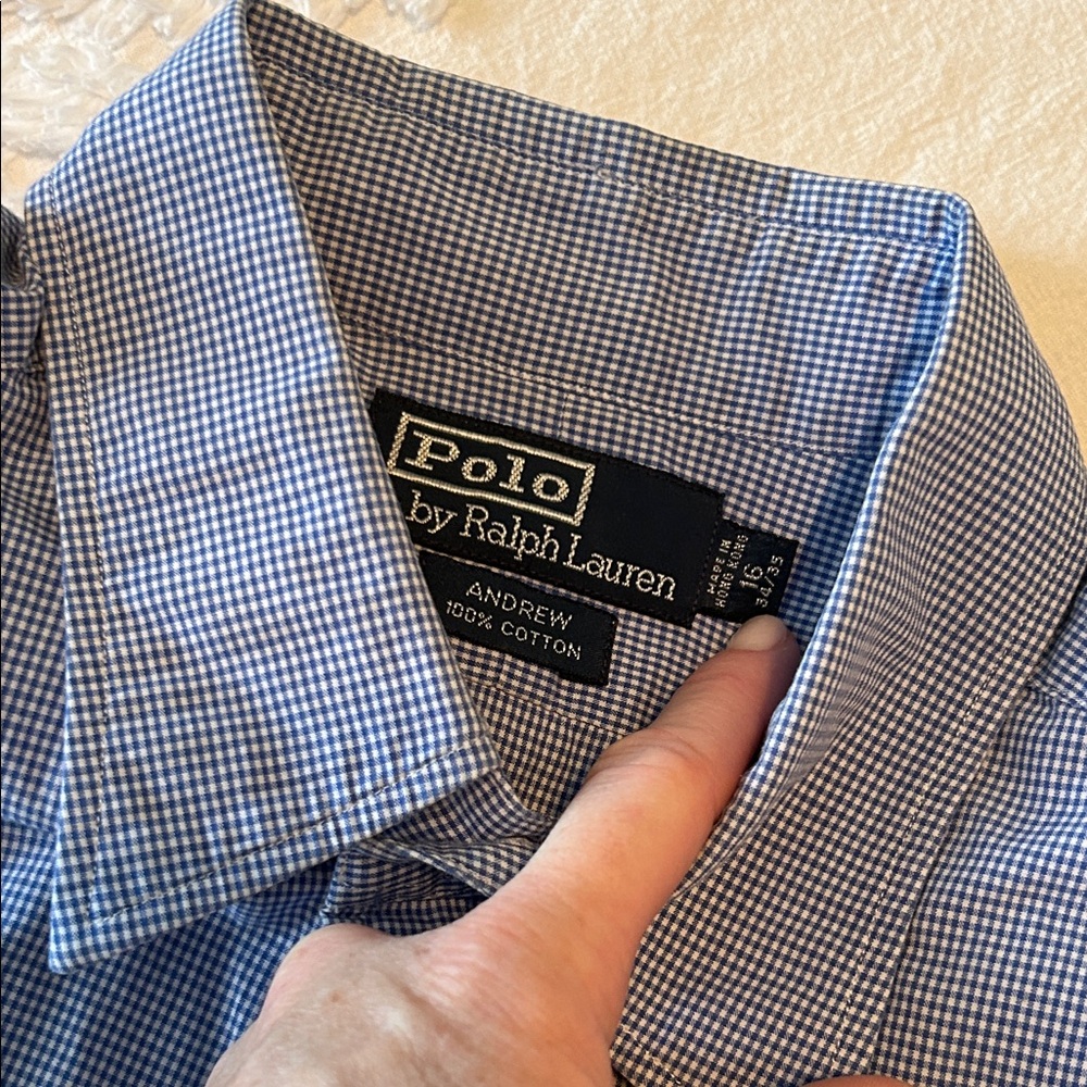 Polo by Ralph Lauren Navy Checkered Men's Shirt